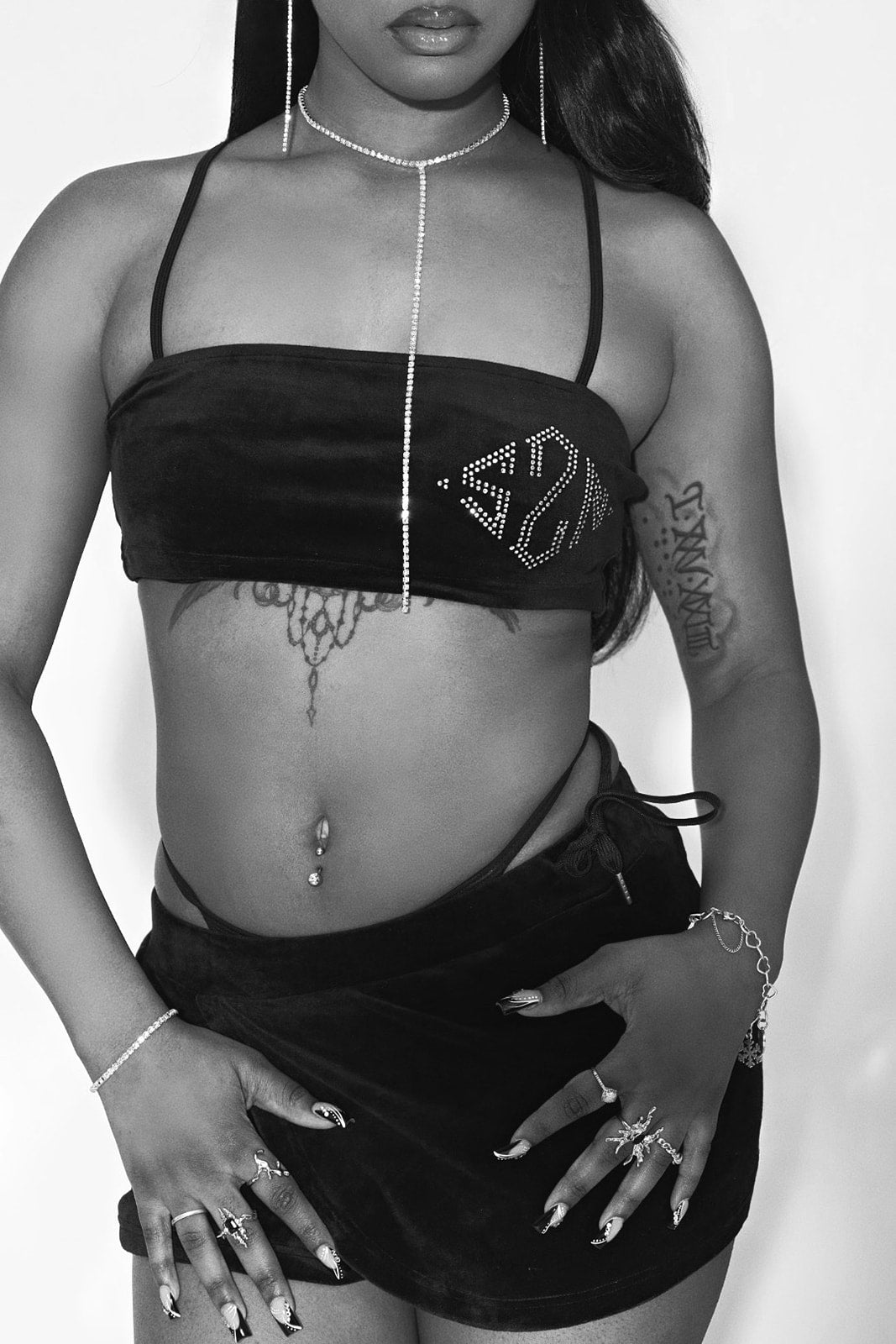 Velour Vixen Cover-Up Set (COMING SOON) – Rhinestone Tube Top & Mini Skirt